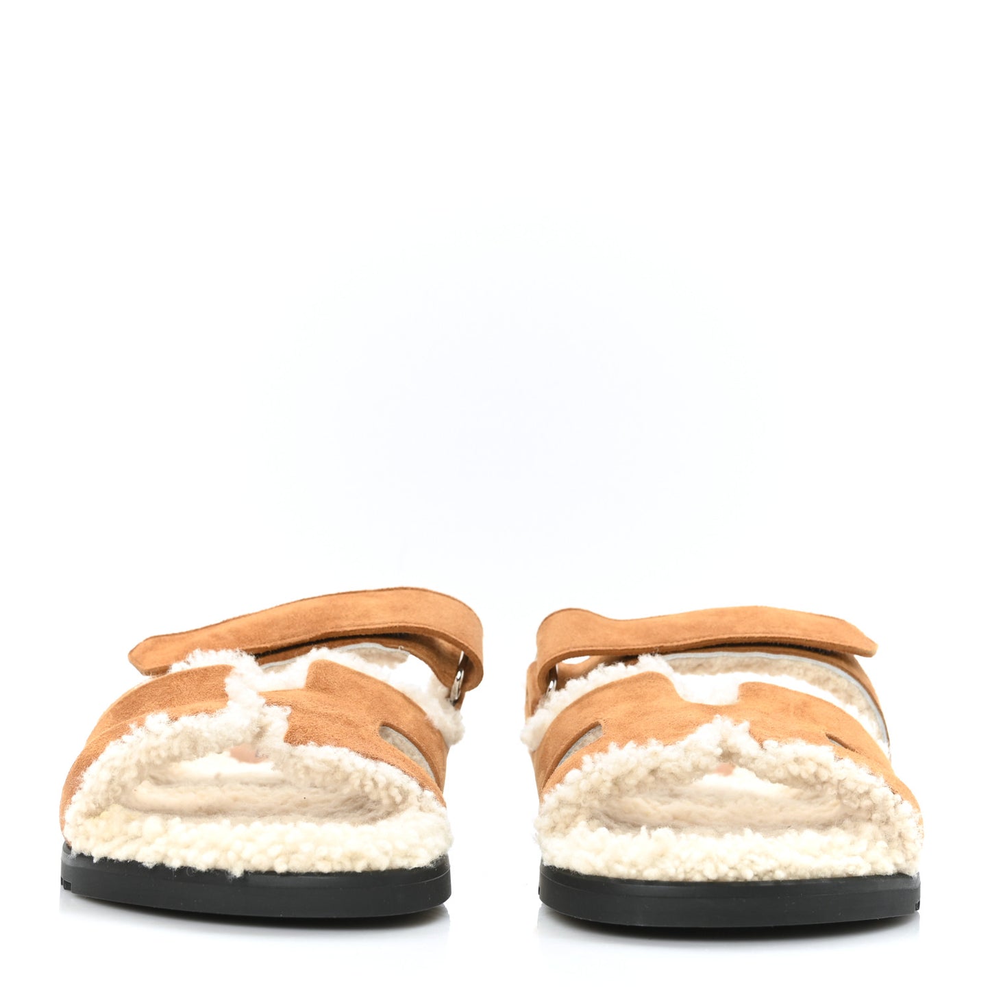 Suede Goatskin Woolskin Womens Chypre Sandals 40 Golden Beige