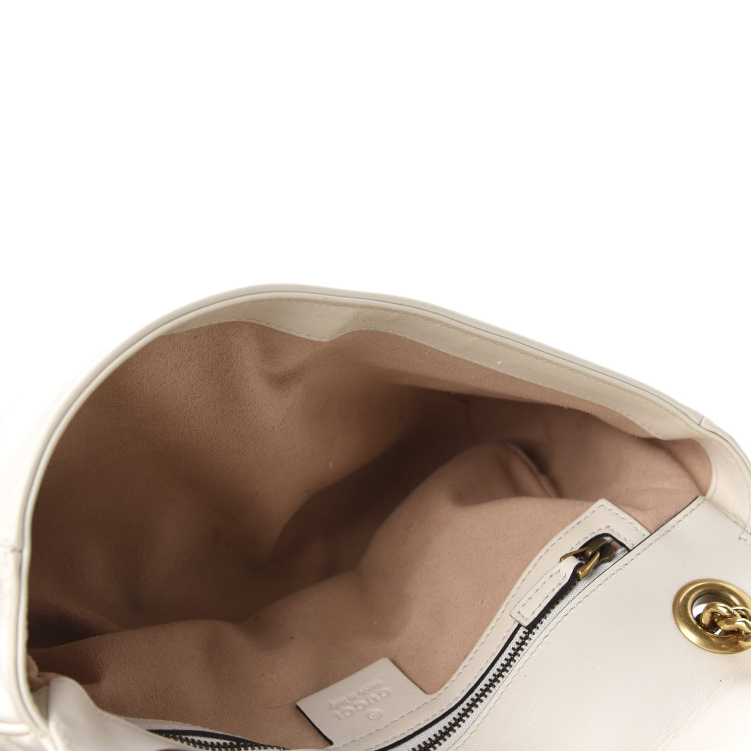 Gucci Calfskin Matelasse Small GG Marmont Shoulder Bag White 5 of 11