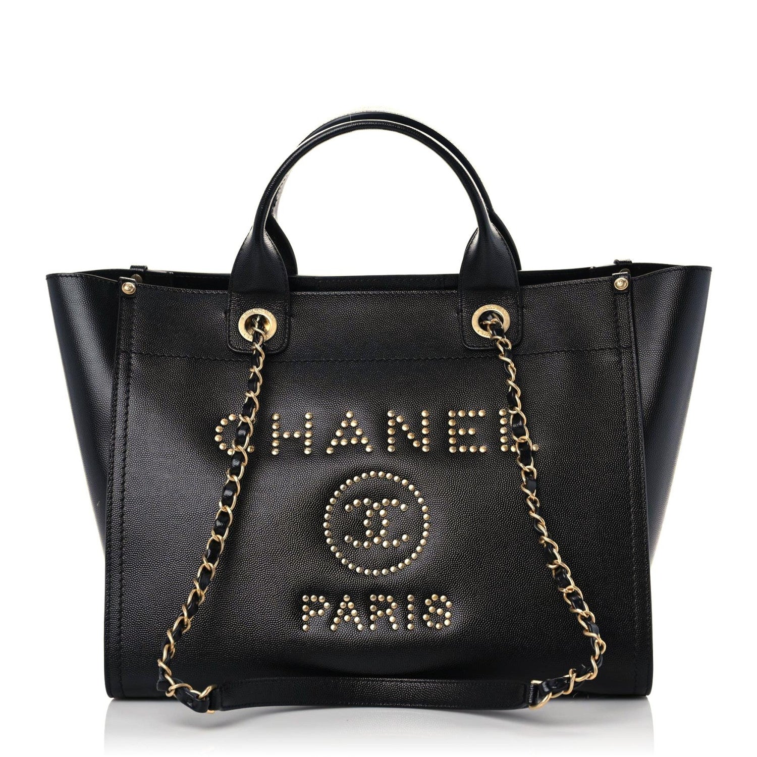 Chanel Caviar Small Studded Deauville Tote Black 1 of 9
