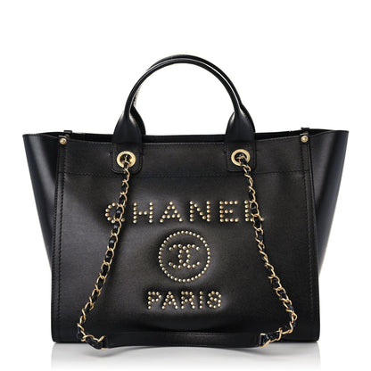 Chanel Caviar Small Studded Deauville Tote Black 1 of 9