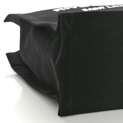 Saint Laurent Linen Calfskin Rive Gauche North South Tote Black 9 of 14