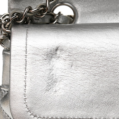 Chanel Metallic Lambskin Quilted Medium Double Flap Silver 8 of 16