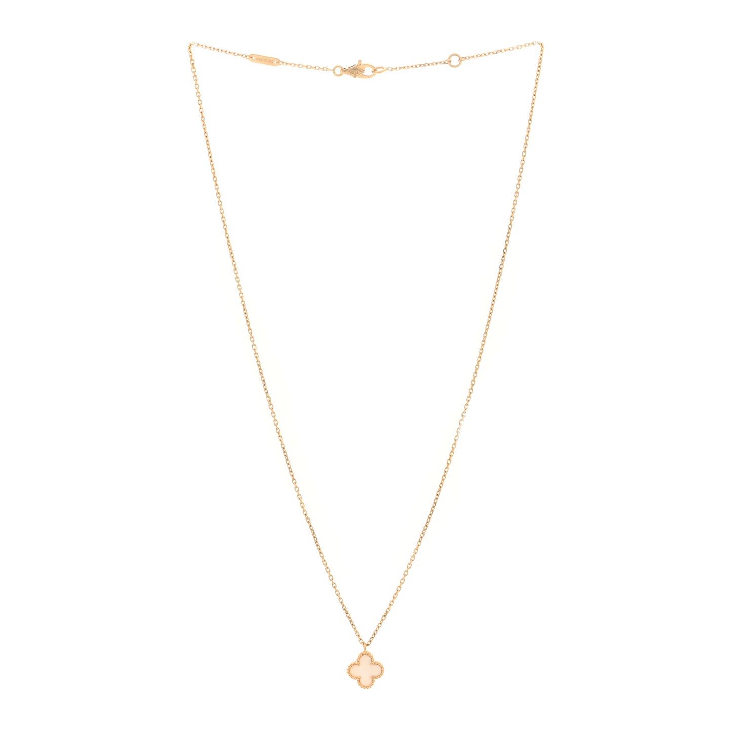 18K Yellow Gold Mother of Pearl Sweet Alhambra Pendant Necklace