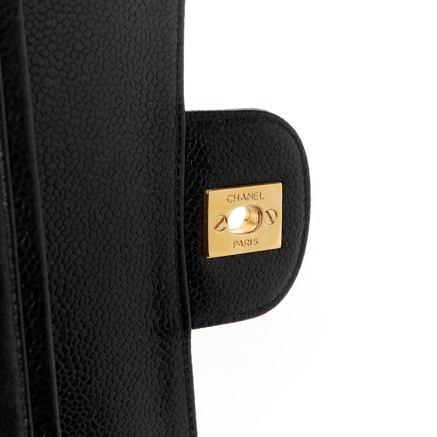 Caviar Quilted Medium Double Flap Black