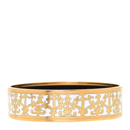 Hermes Enamel Printed Wide Balcons du Guadalquivir Bracelet 62 Gold 1 of 6