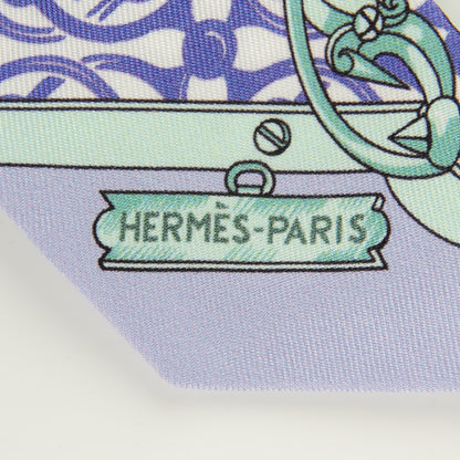 Hermes Silk Mors Et Gourmettes Remix Twilly Parme Vert Mauve 3 of 6