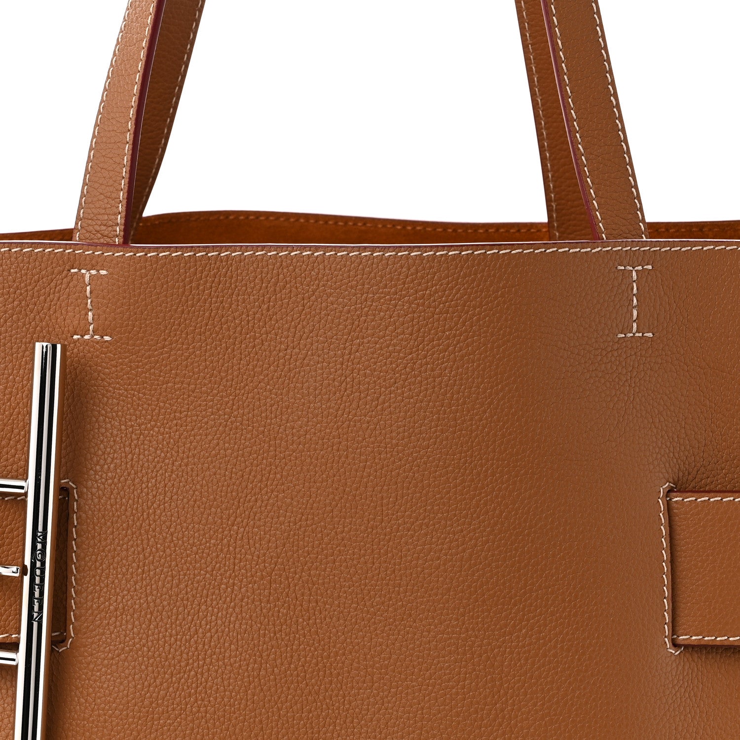 Alexander McQueen Grained Calfskin Large T-Bar Sling Tote  Tan 8 of 10