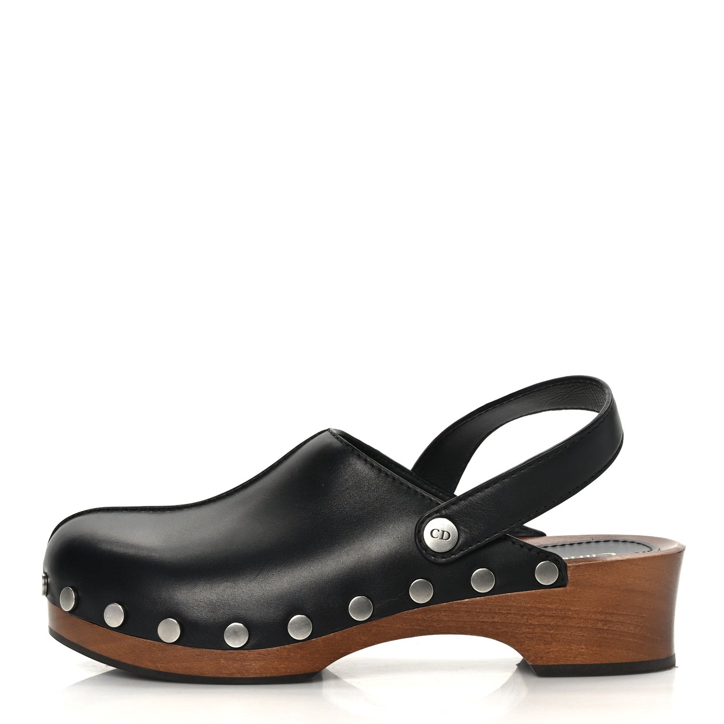 Calfskin Diorquake 20mm Slingback Clogs 40 Black