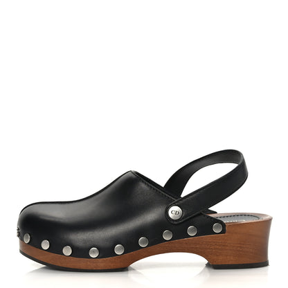 Christian Dior Calfskin Diorquake 20mm Slingback Clogs 40 Black 1 of 8