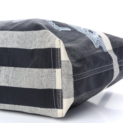 Burberry Coated Canvas Mega Check Medium Doodle Tote Black White 8 of 8