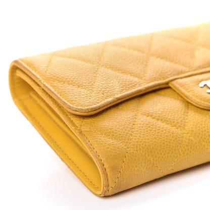 Chanel Iridescent Caviar Quilted Large Flap Wallet Yellow 5 of 18