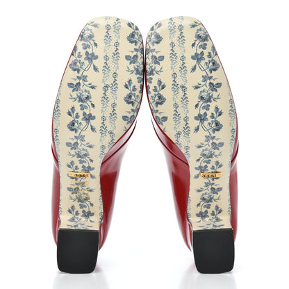 Gucci Vernice GG Victoire 55mm Loafer Pumps 38.5 Hibiscus Red 5 of 9