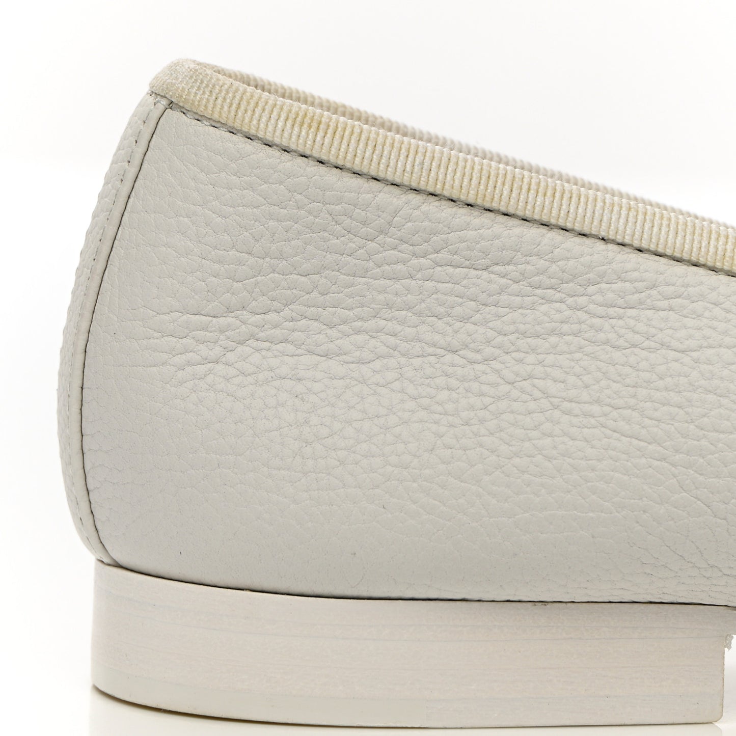 Calfskin Patent CC Cap Toe Ballerina Flats 37.5 White Blue