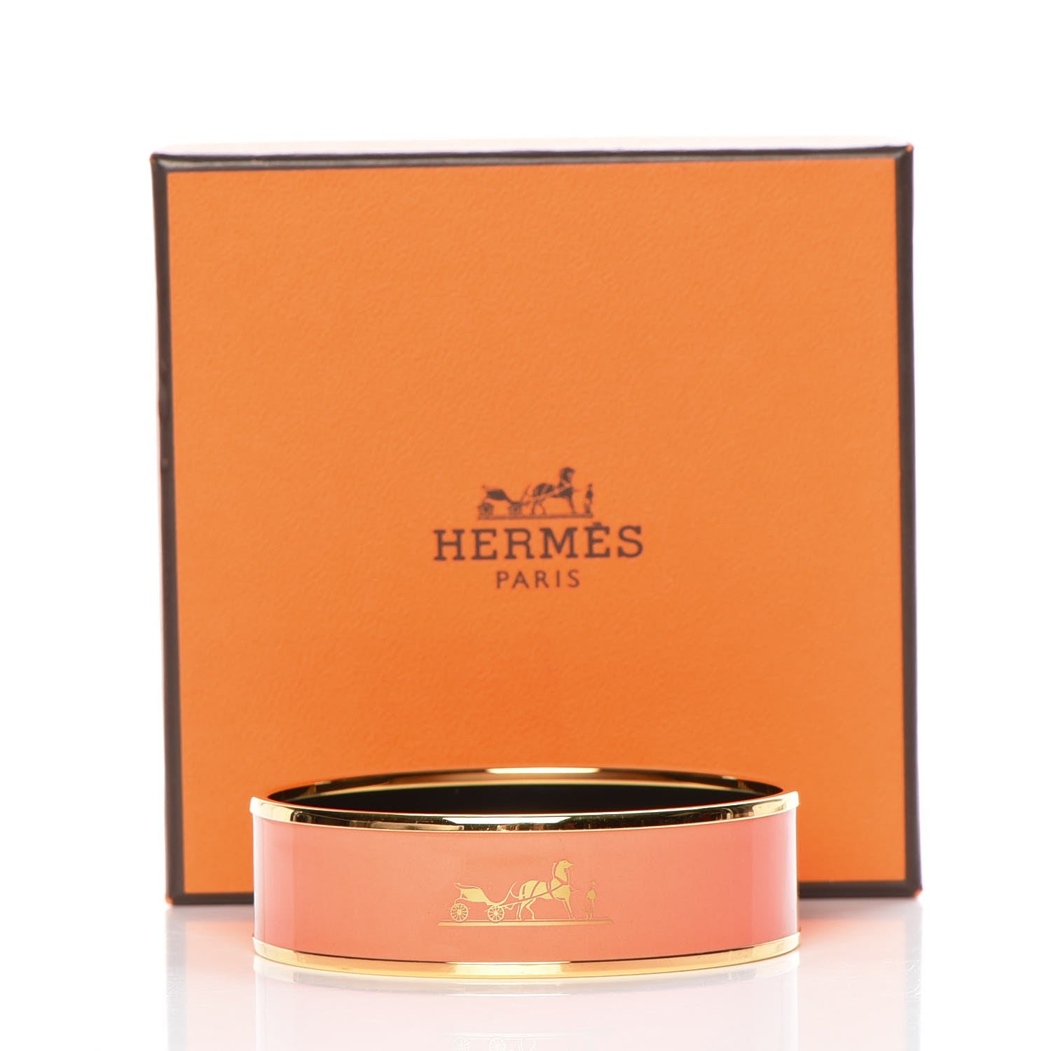 Hermes Enamel Printed Caleche Wide Bracelet 62 Mango 6 of 6
