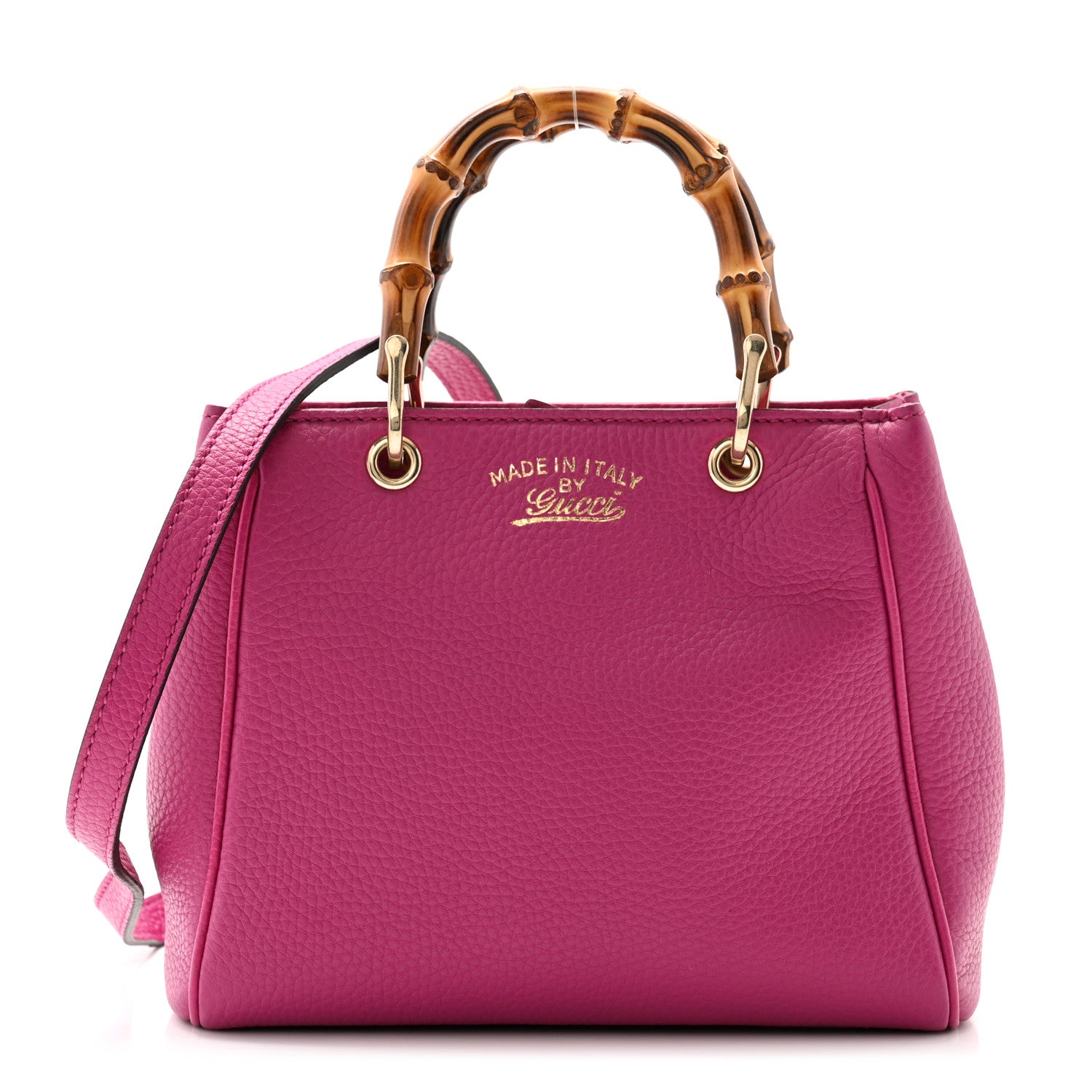 Gucci Calfskin Mini Bamboo Shopper Tote Bright Bougainvillea 1 of 10