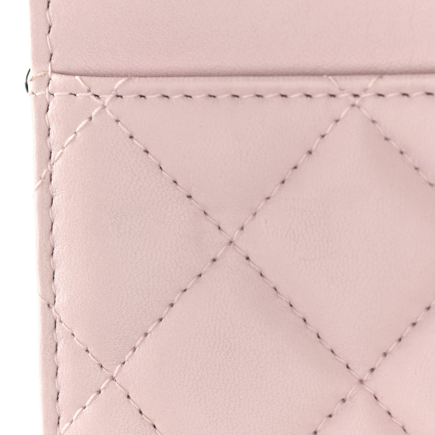 Lambskin Quilted Wallet On Chain WOC Light Pink