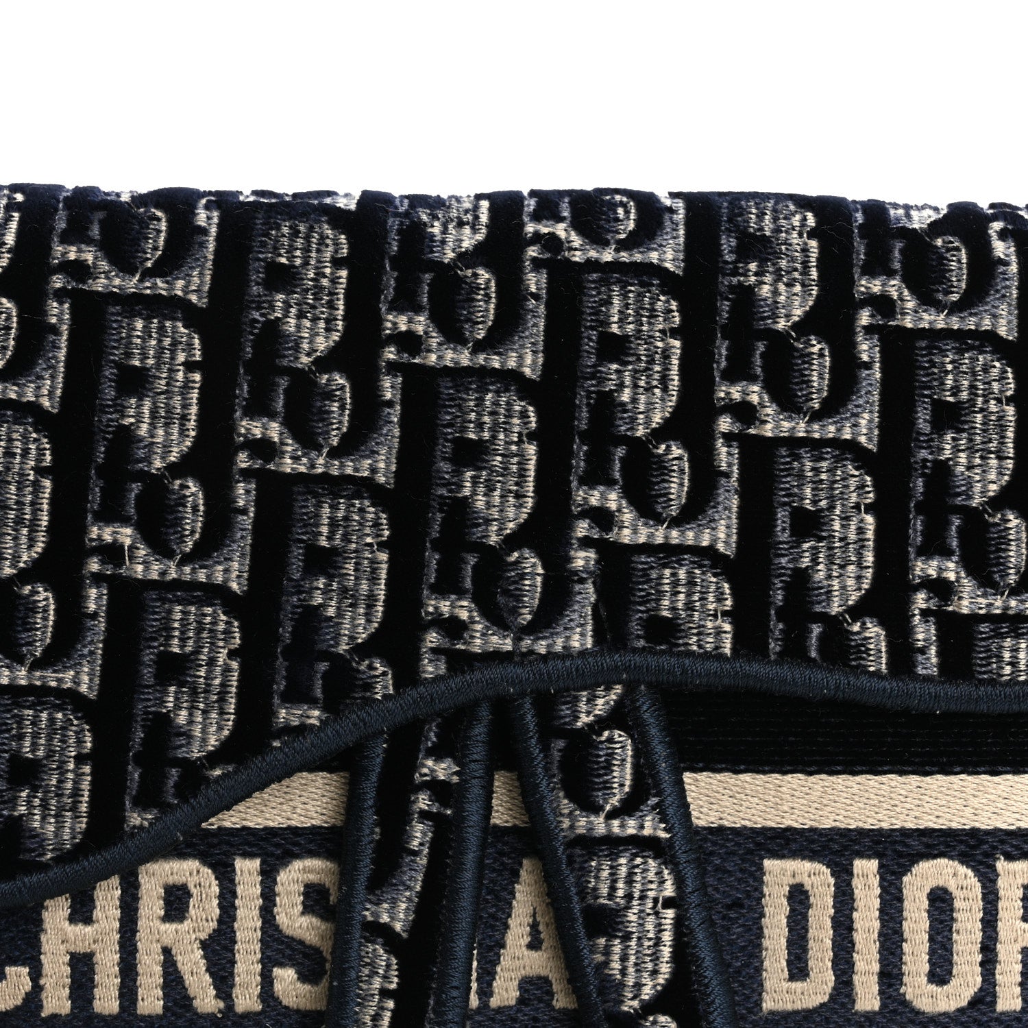 Christian Dior Velvet Oblique Saddle Belt Bag Blue 8 of 14