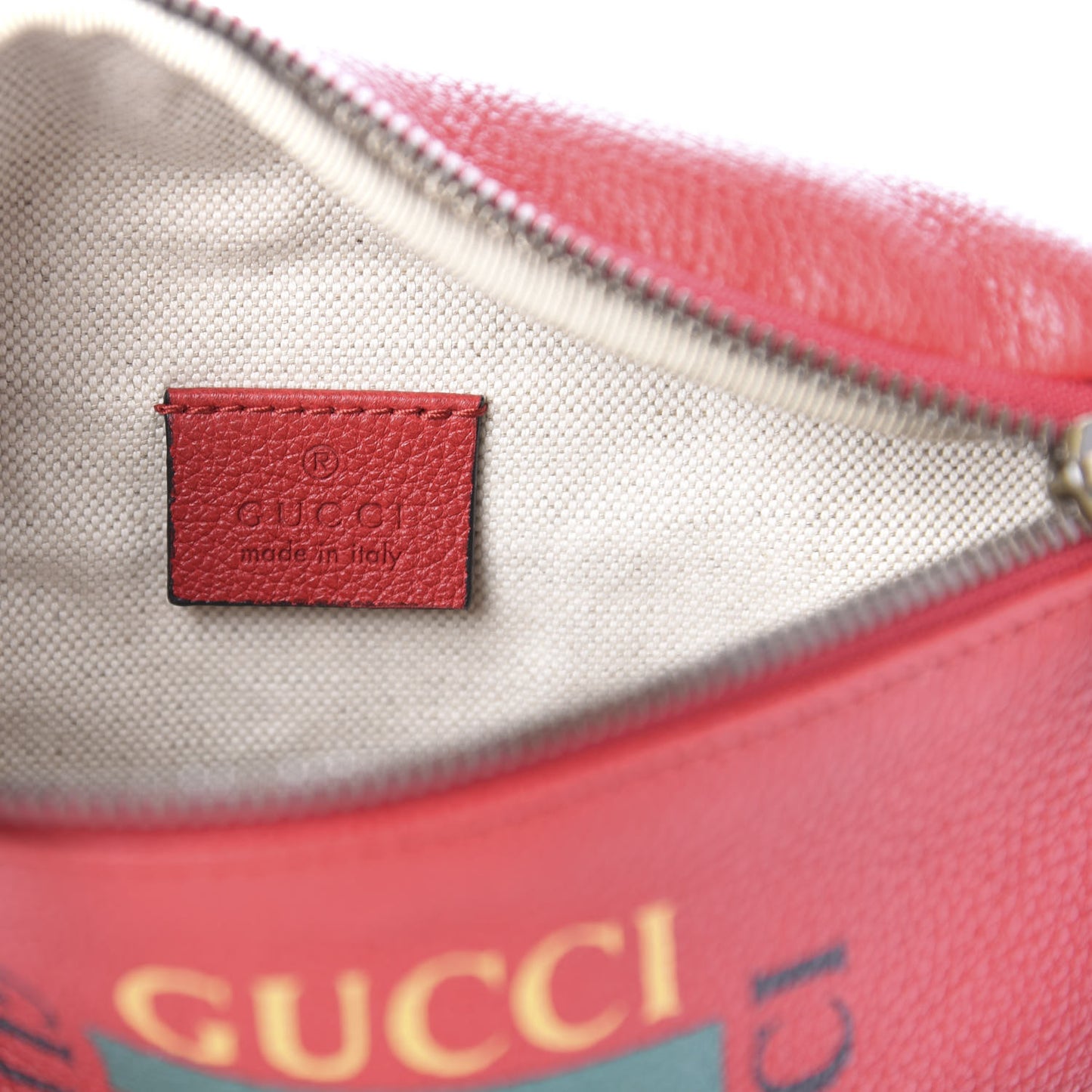 Grained Calfskin Small Logo Belt Bag Hibiscus Red
