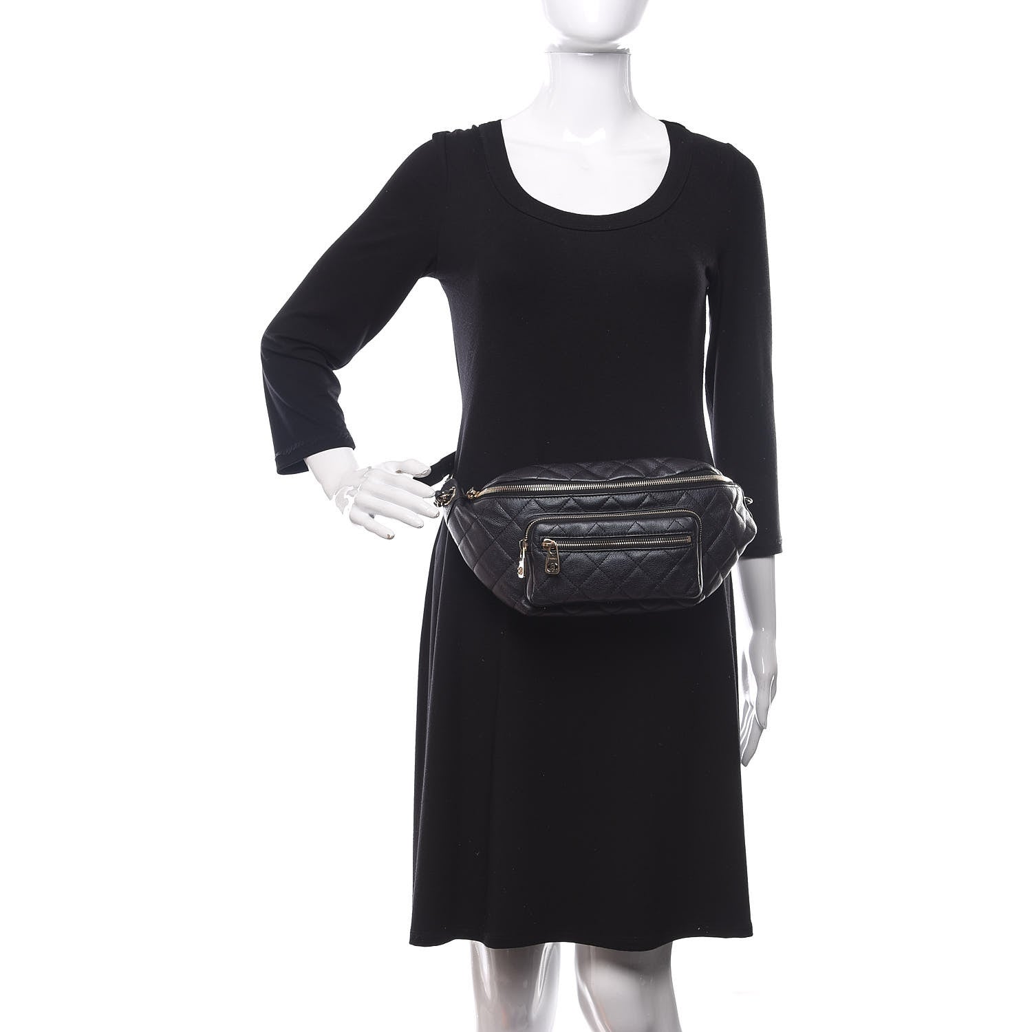 Chanel Iridescent Calfskin Quilted All About Waist Belt Bag Black 3 of 13