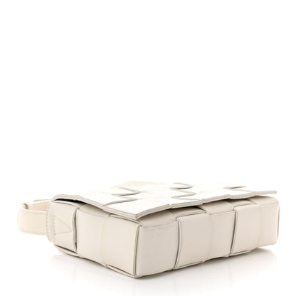 Bottega Veneta Lambskin Maxi Intrecciato Cassette Crossbody Bag White 4 of 11