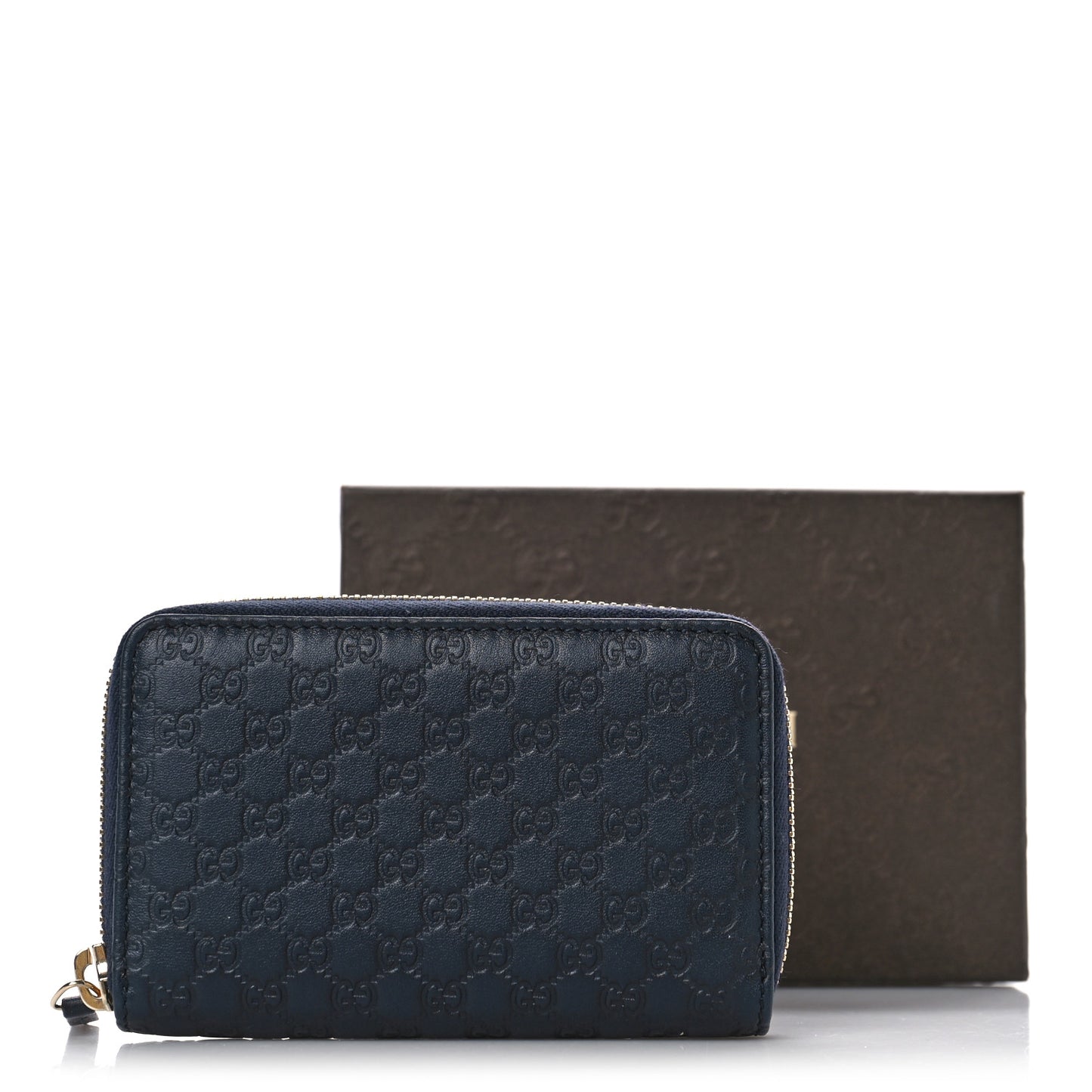 Microguccissima Zip Around Card Case Navy