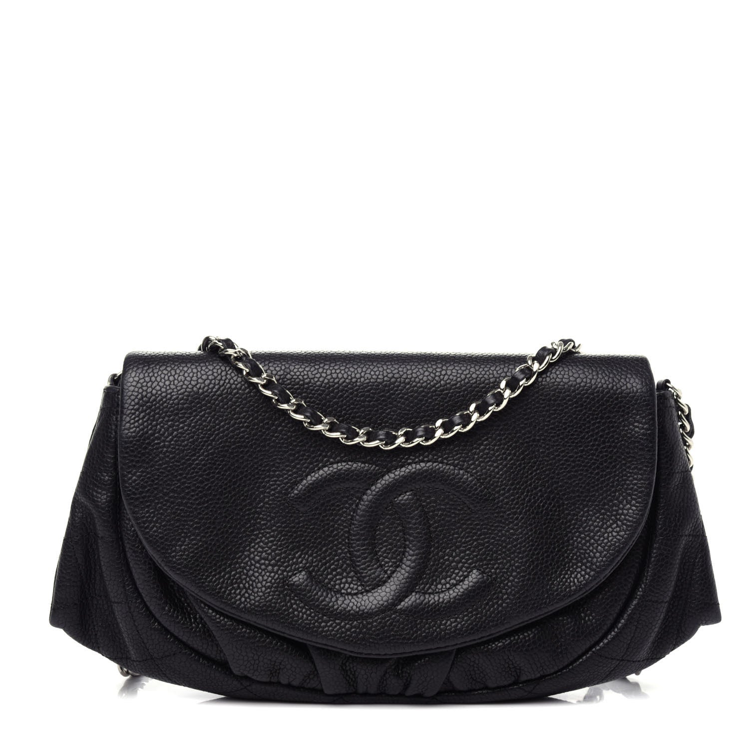 Chanel Caviar Half Moon Wallet On Chain WOC Black 1 of 12