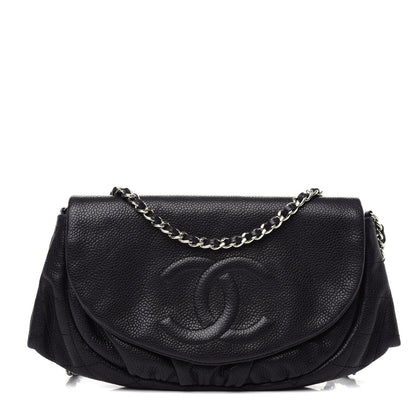 Chanel Caviar Half Moon Wallet On Chain WOC Black 1 of 12
