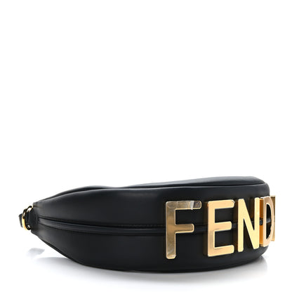 Fendi Vitello Grace Matte Small Fendigraphy Hobo Bag Black 4 of 10