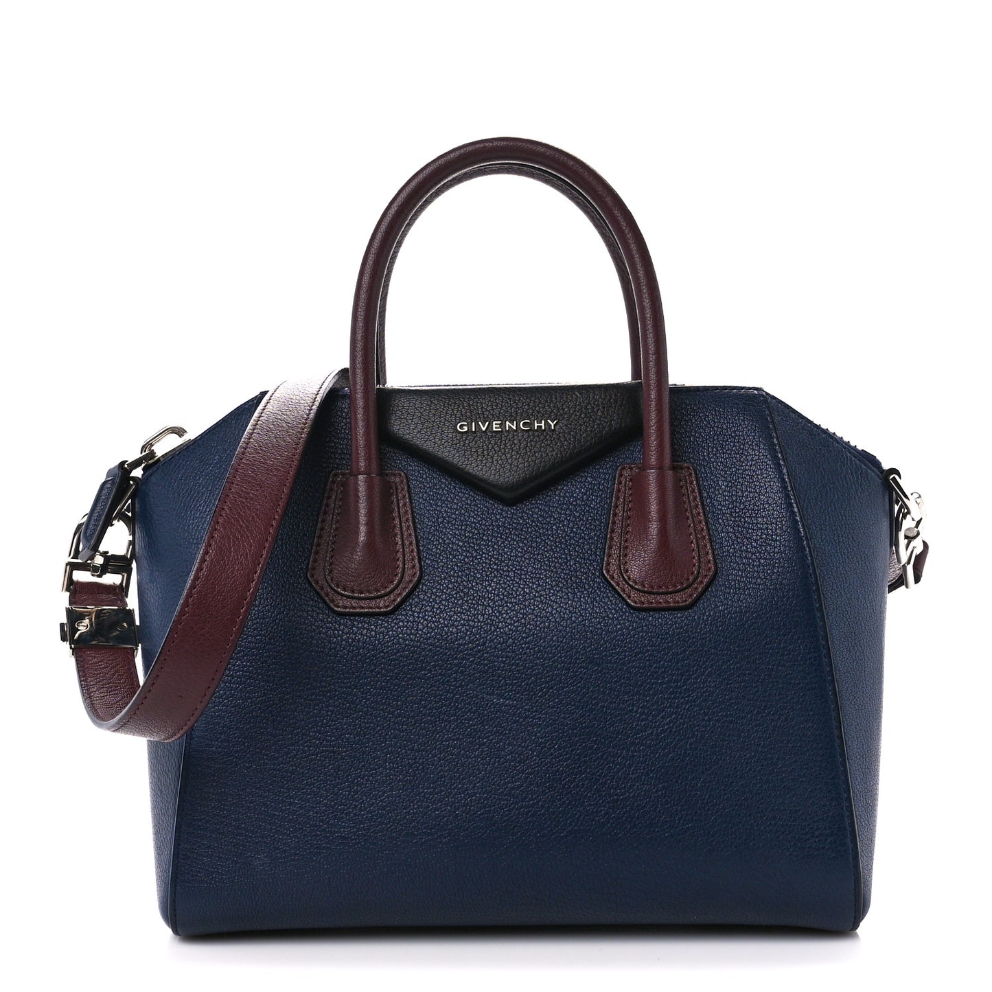 Sugar Goatskin Mini Tri-Color Antigona Navy Burgundy Black
