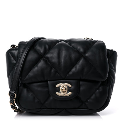 Chanel Calfskin Quilted Mini Square Bubbly Flap Black 1 of 11