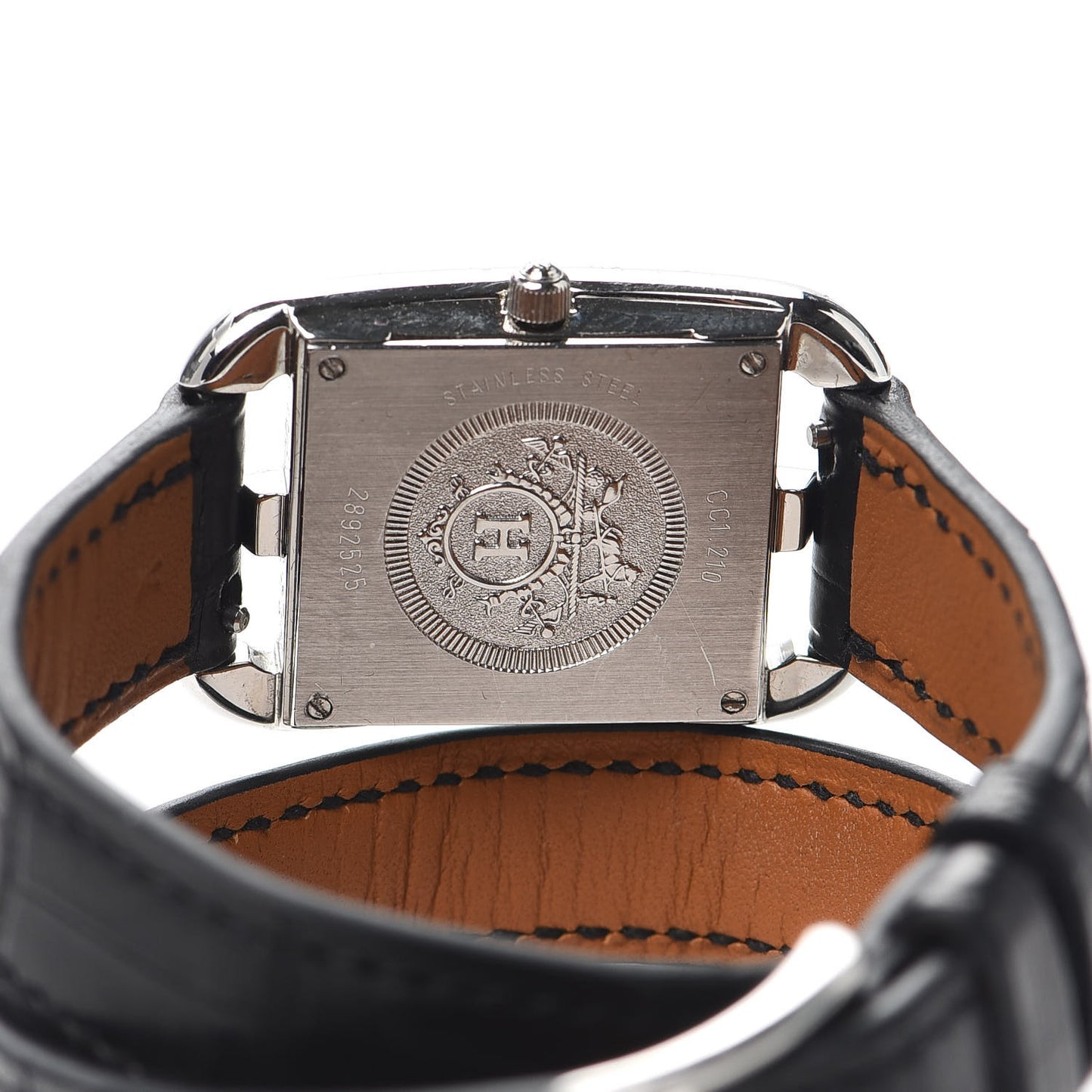 Stainless Steel Alligator 23mm Cape Cod Double Tour Quartz Watch Noir