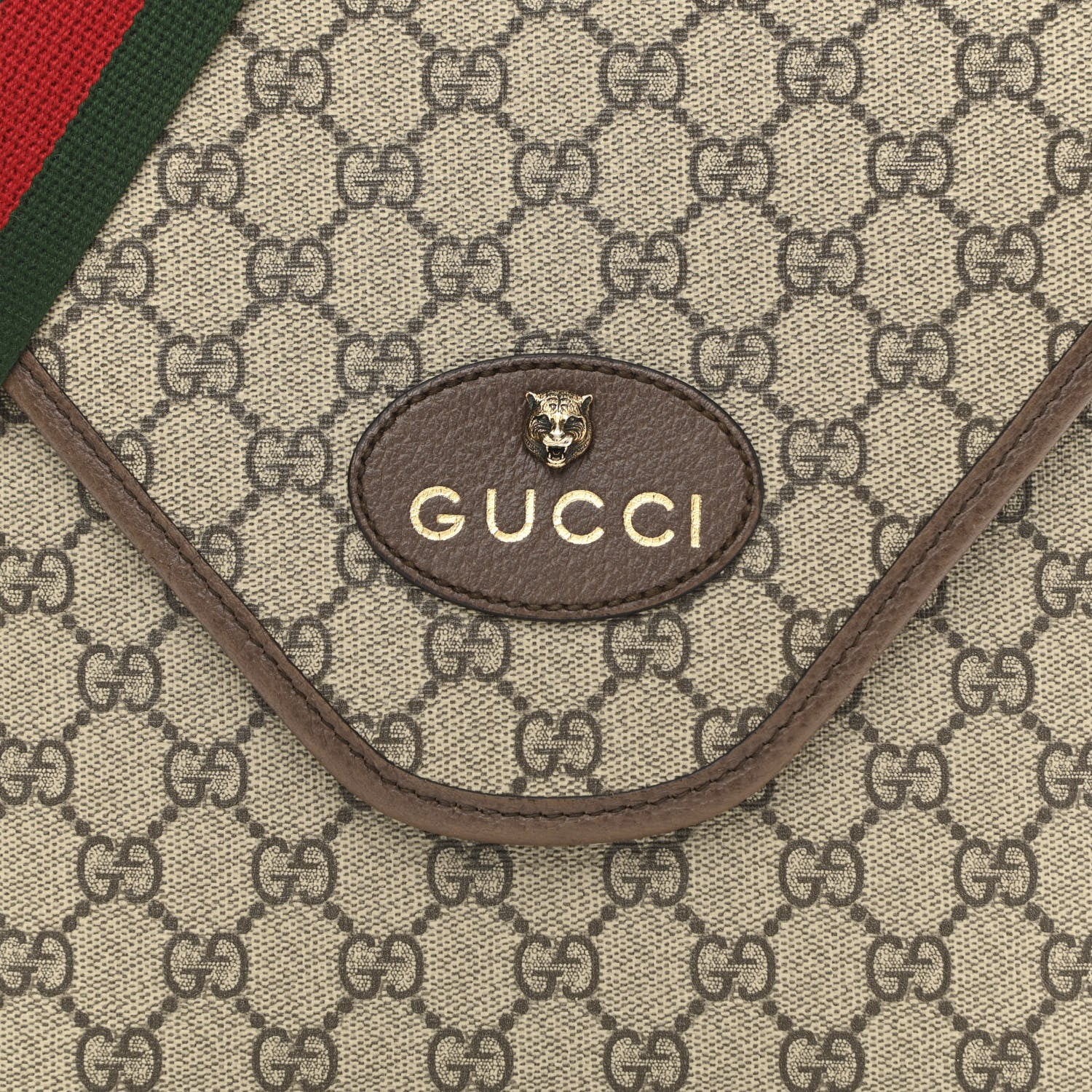 Gucci GG Supreme Monogram Web Medium Neo Vintage Flap Messenger Bag Beige New Acero 8 of 15