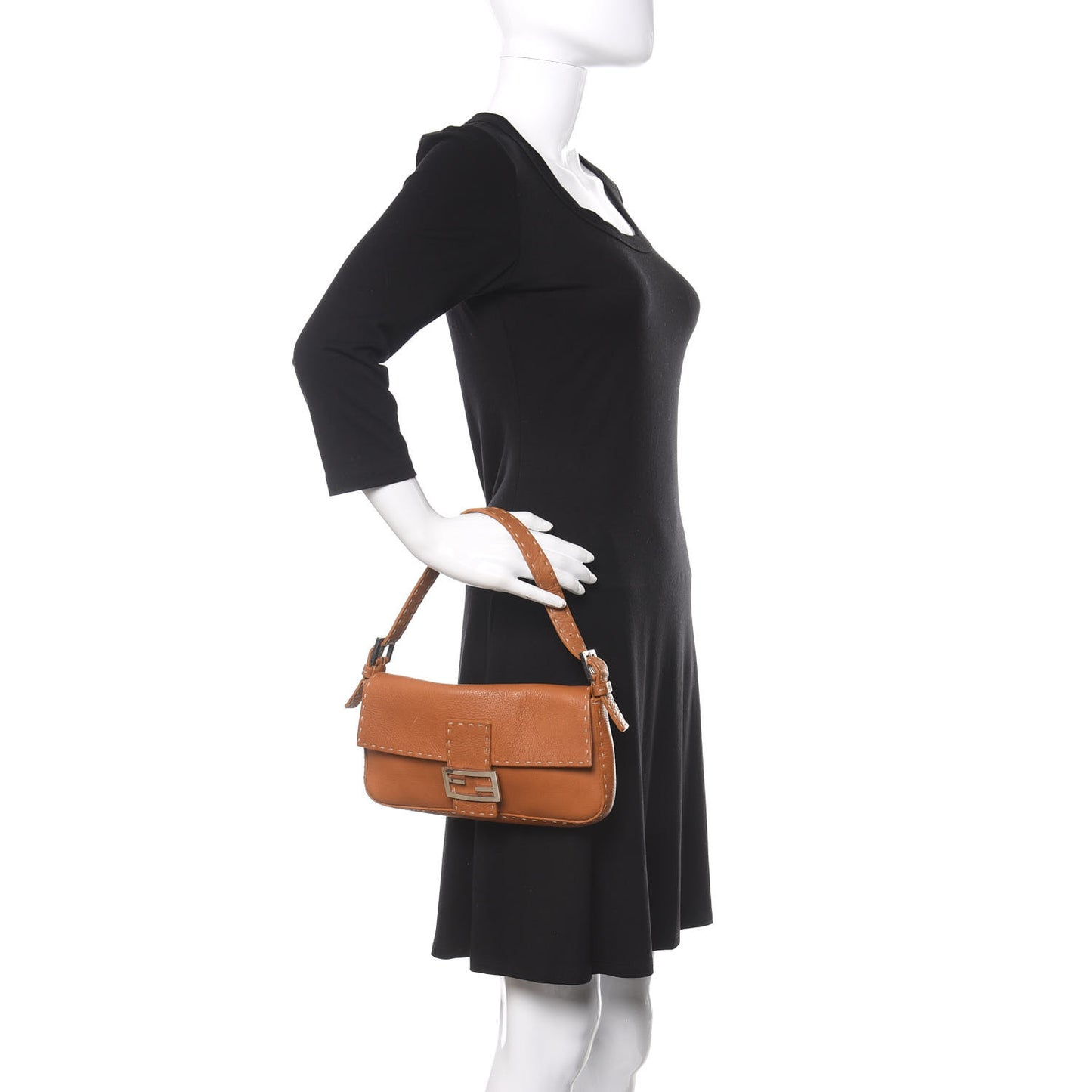 Calfskin Romano Selleria Baguette Brown