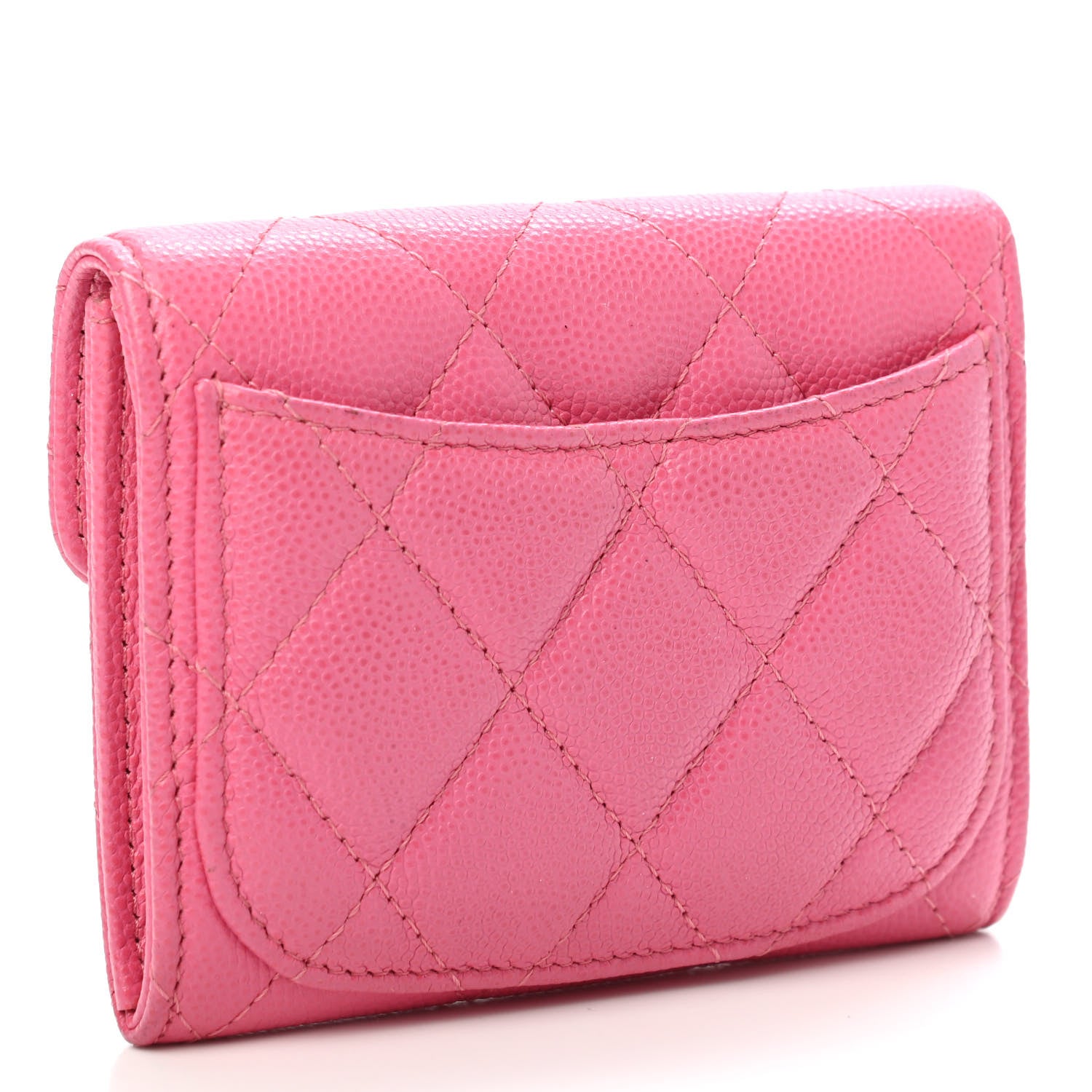 Chanel Caviar Quilted Flap Card Holder Pink 2 of 4