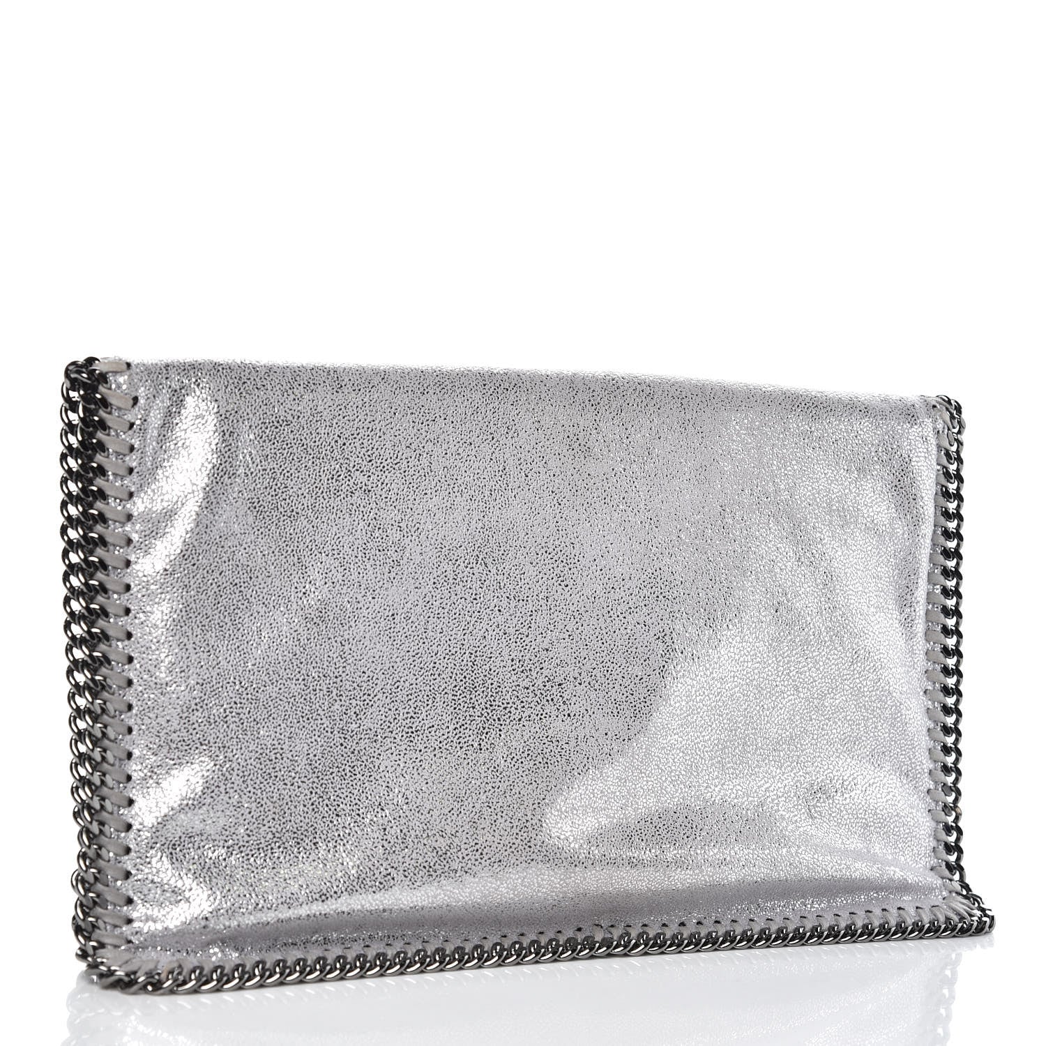Stella McCartney Shaggy Deer Falabella Fold Over Clutch Silver 3 of 9