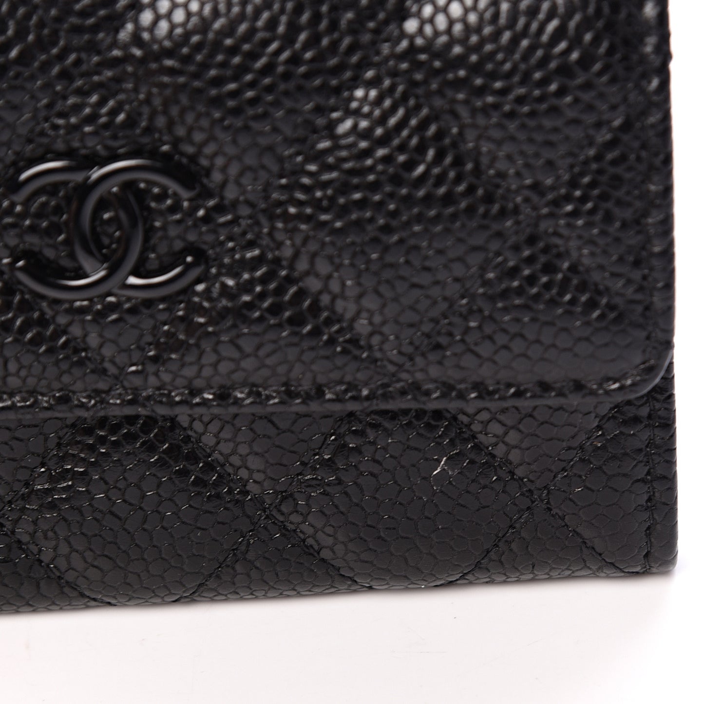 Caviar Quilted Incognito Flap Card Holder Black