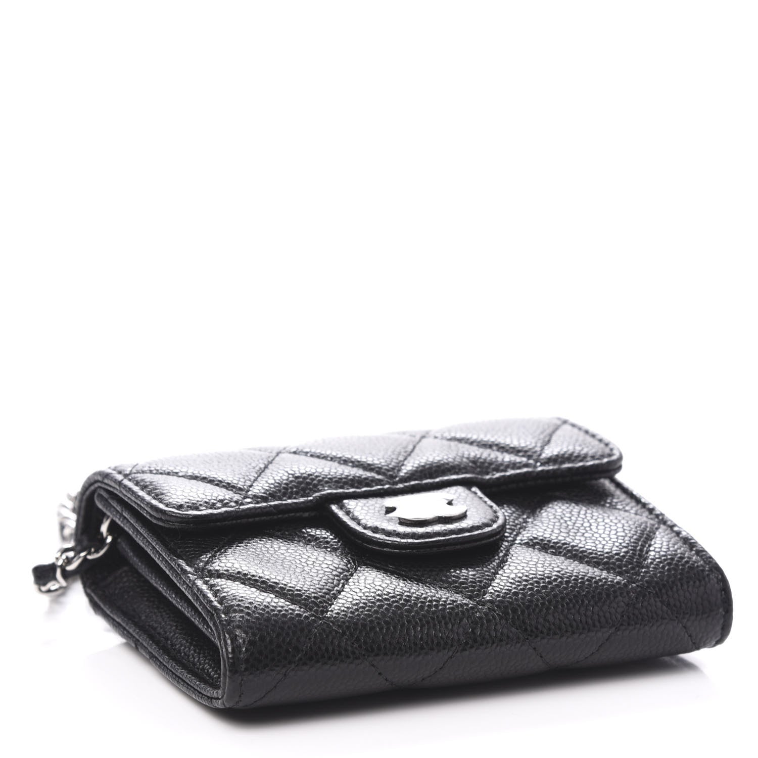 Chanel Caviar Quilted Flap Card Holder On Chain Black 4 of 11