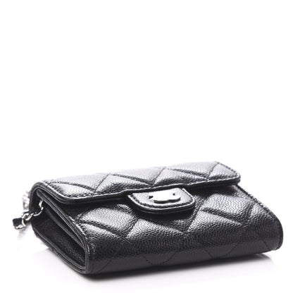 Chanel Caviar Quilted Flap Card Holder On Chain Black 4 of 11