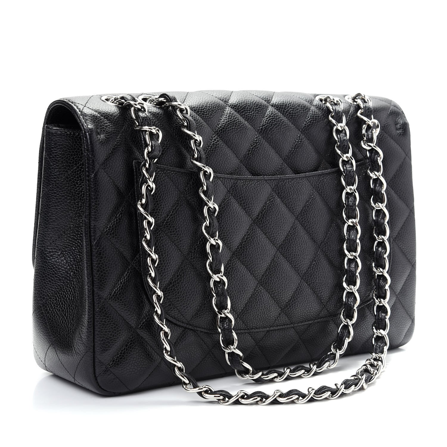 Chanel Caviar Quilted Jumbo Single Flap Black 3 of 9