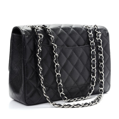 Chanel Caviar Quilted Jumbo Single Flap Black 3 of 9