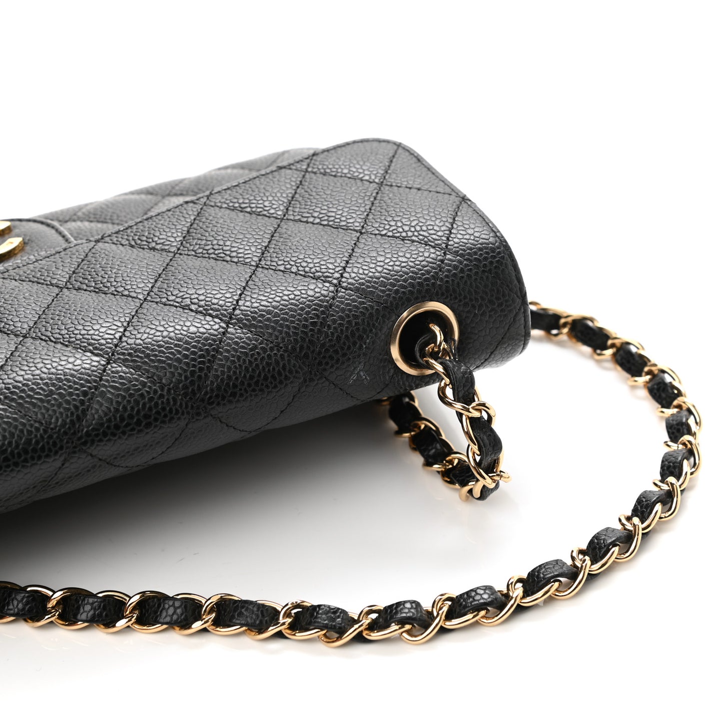 Caviar Quilted East West Flap Black