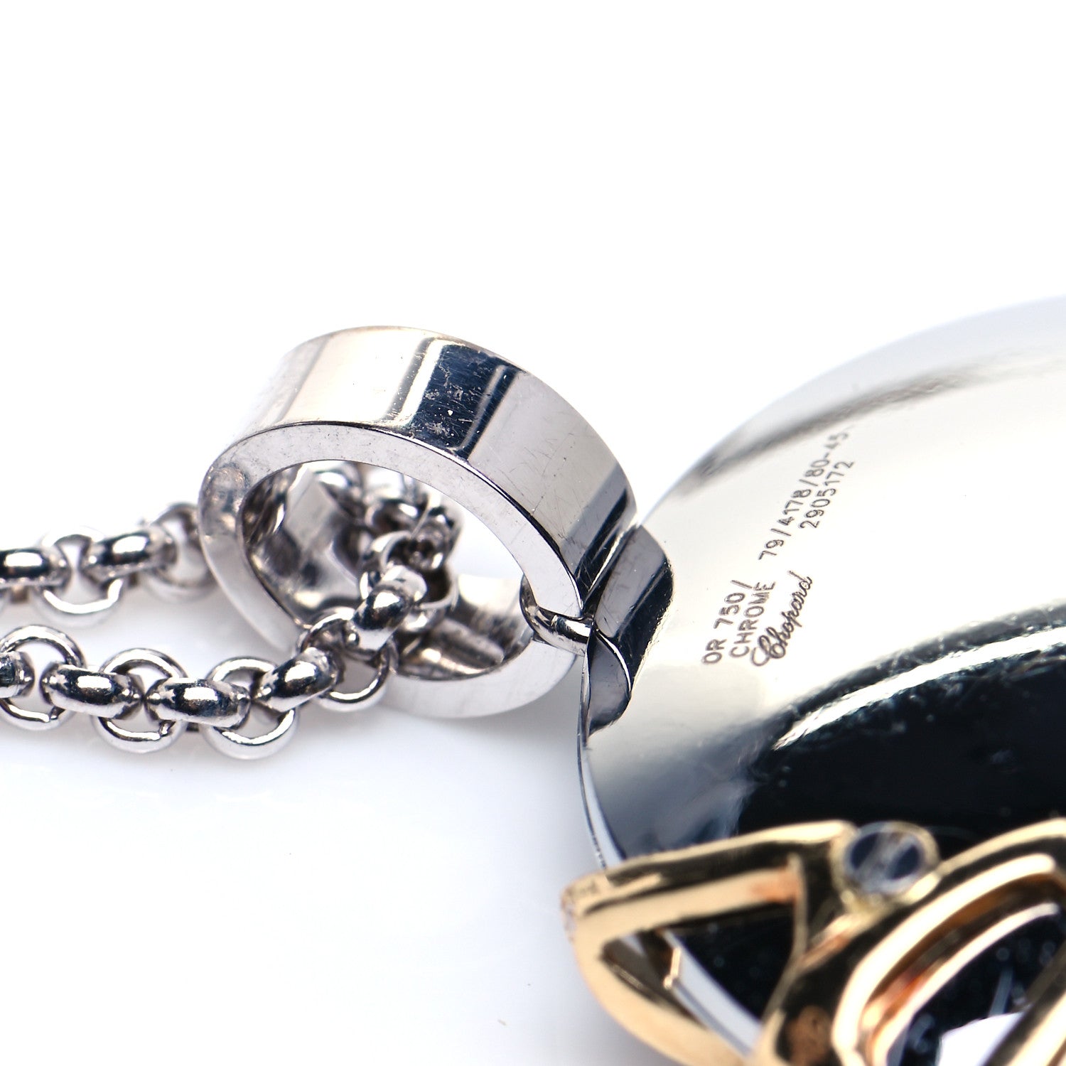 Chopard 18K Yellow White Gold Diamond Chrome Necklace 6 of 8