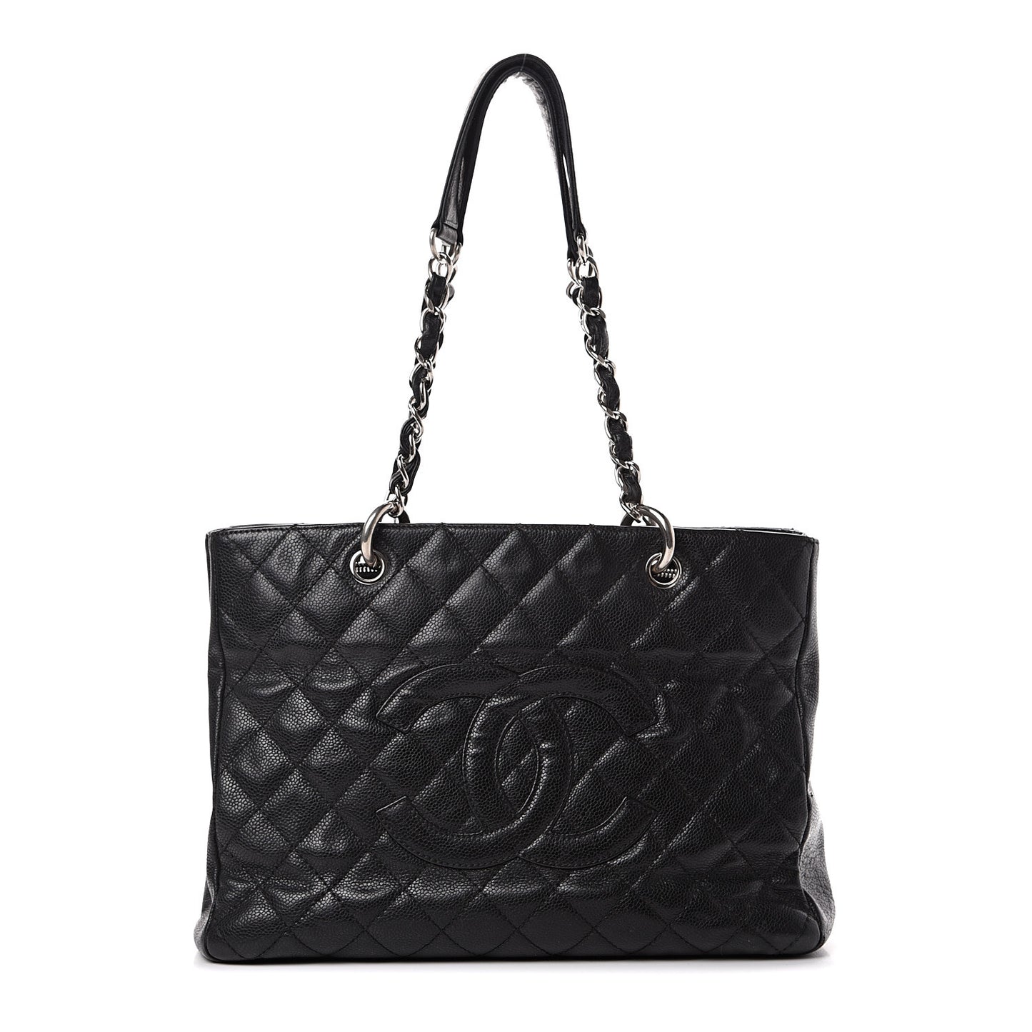 Caviar Quilted Grand Shopping Tote GST Black