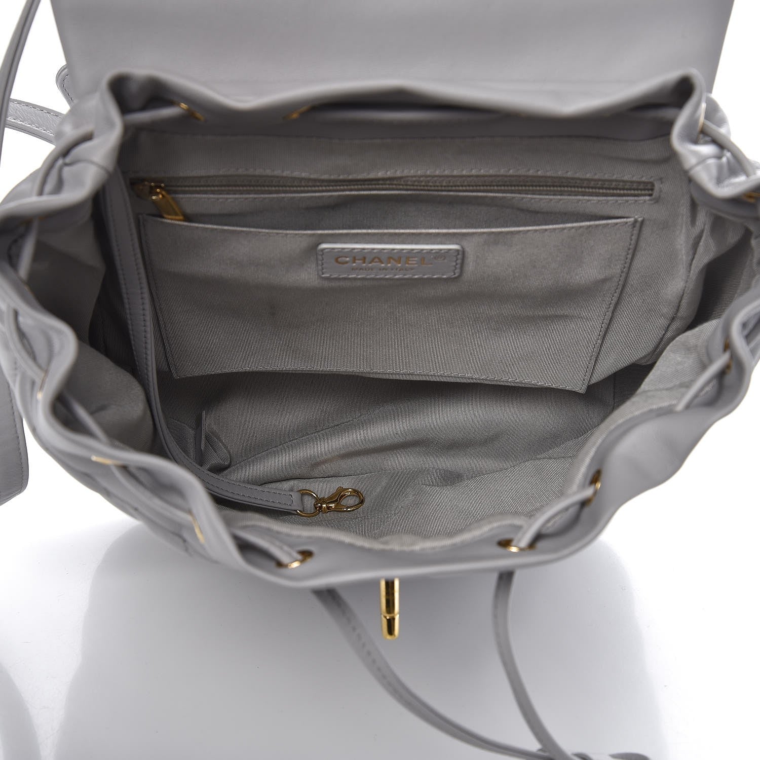 Chanel Calfskin Quilted Large Urban Spirit Backpack Grey 5 of 9
