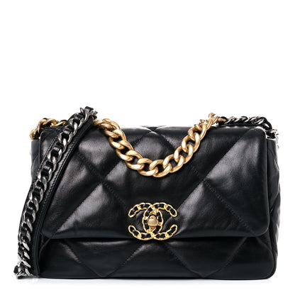 Chanel Lambskin Quilted Medium Chanel 19 Flap Black 1 of 9