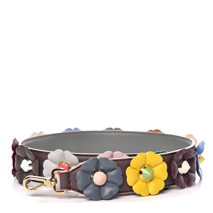 Fendi Calfskin Flowerland Studded Strap You Burgundy Multicolor 1 of 6