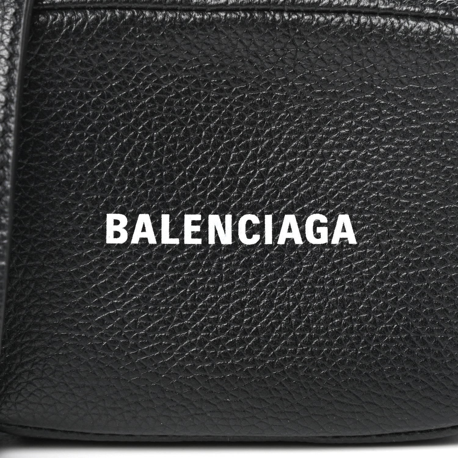 Balenciaga Grained Calfskin Logo Mini Cash Crossbody Pouch Black White 7 of 9