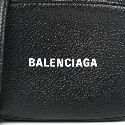 Balenciaga Grained Calfskin Logo Mini Cash Crossbody Pouch Black White 7 of 9