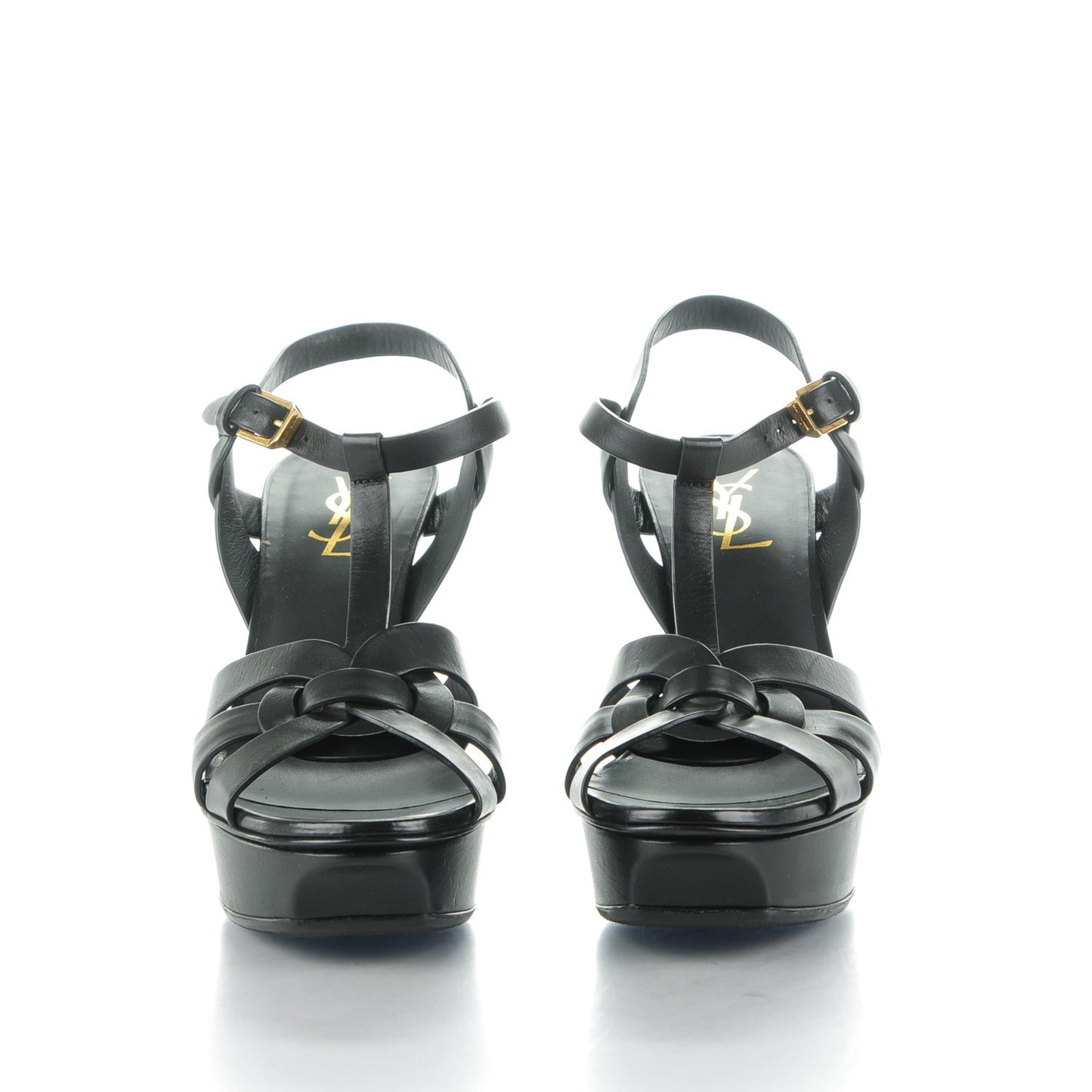 Calfskin Tribute 75 Platform Sandals 38.5 Black