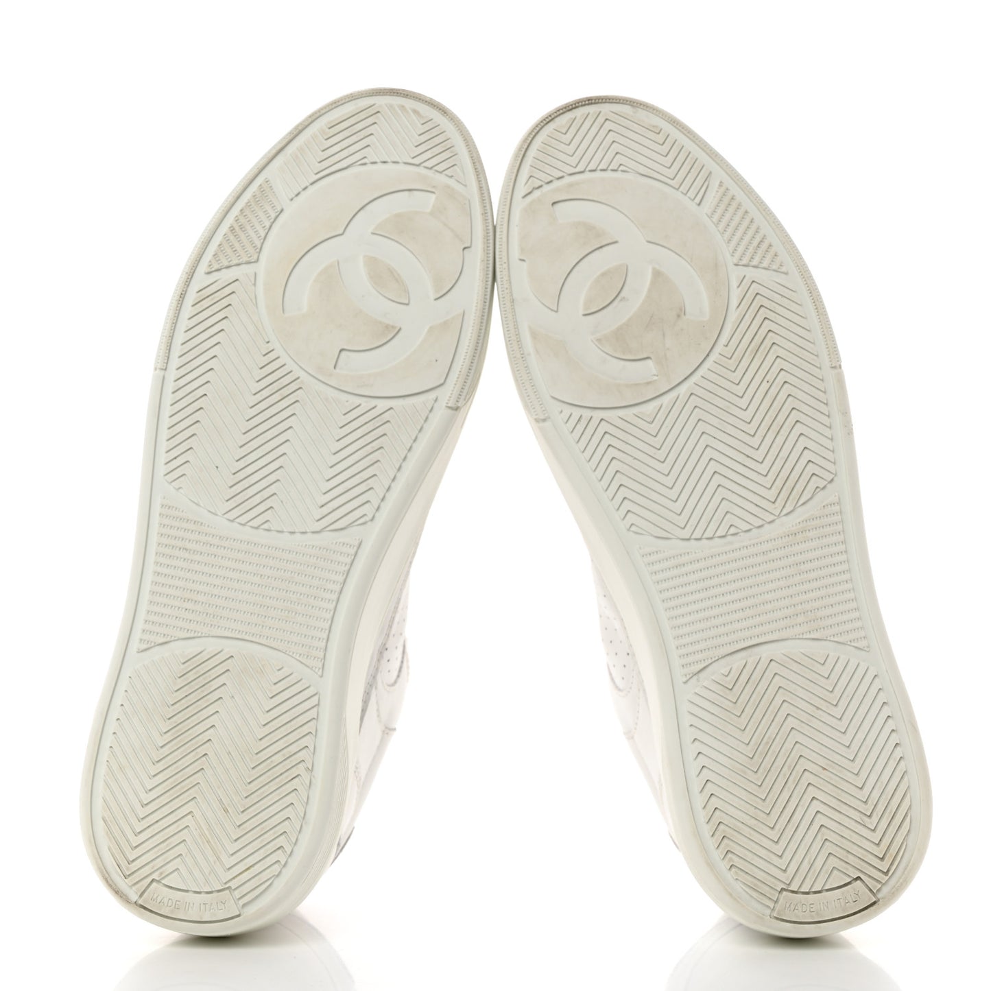 Calfskin CC Womens Sneakers 38 White